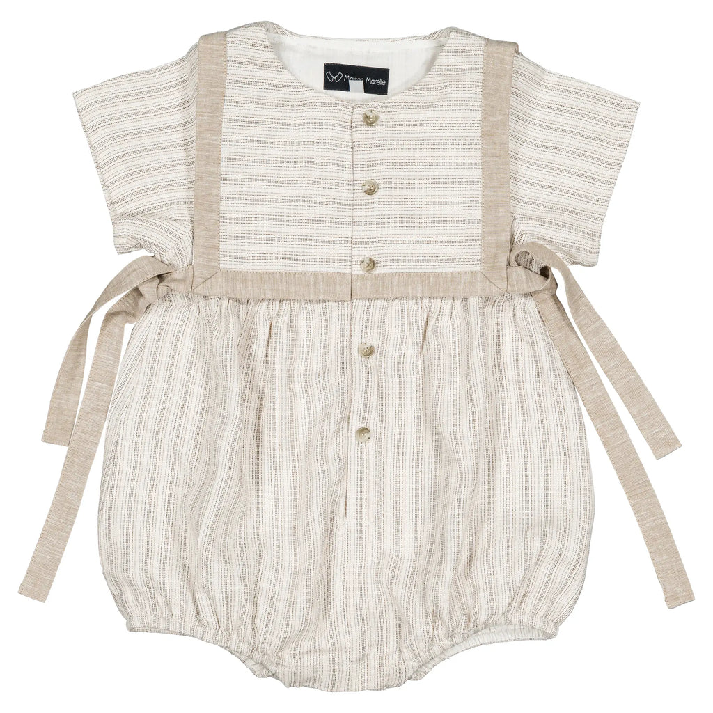 Barboteuse ALMA - rayé beige