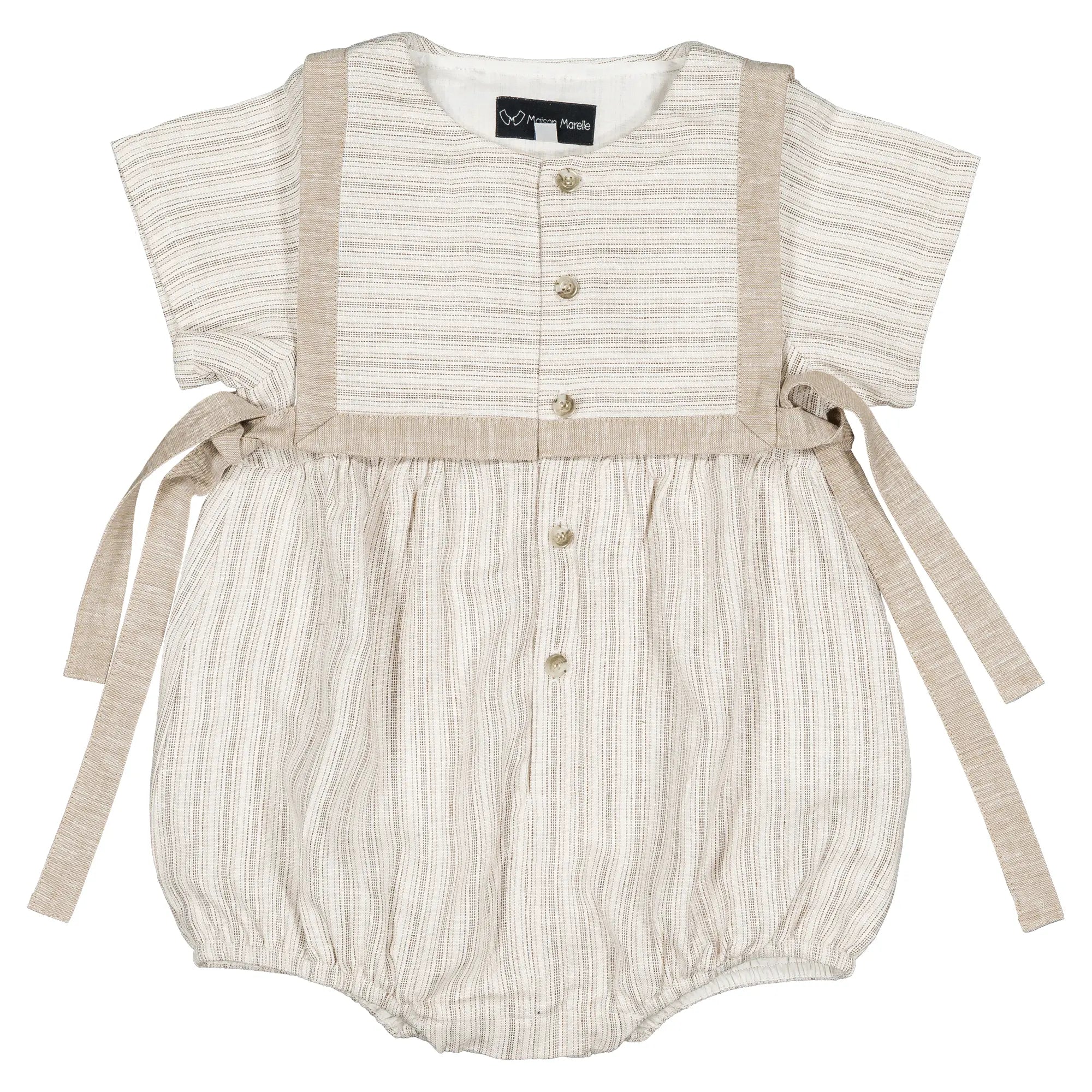 Barboteuse ALMA - rayé beige