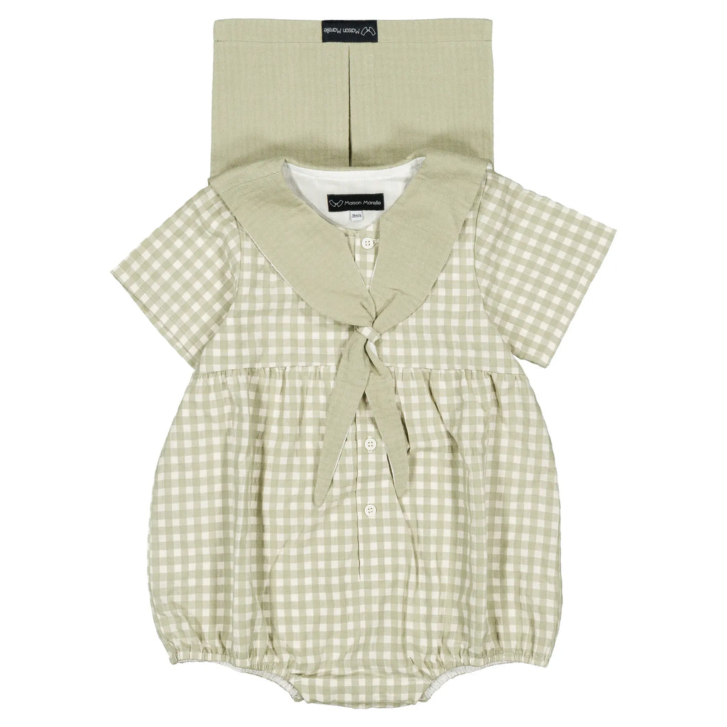 Barboteuse CAMBON - vichy vert