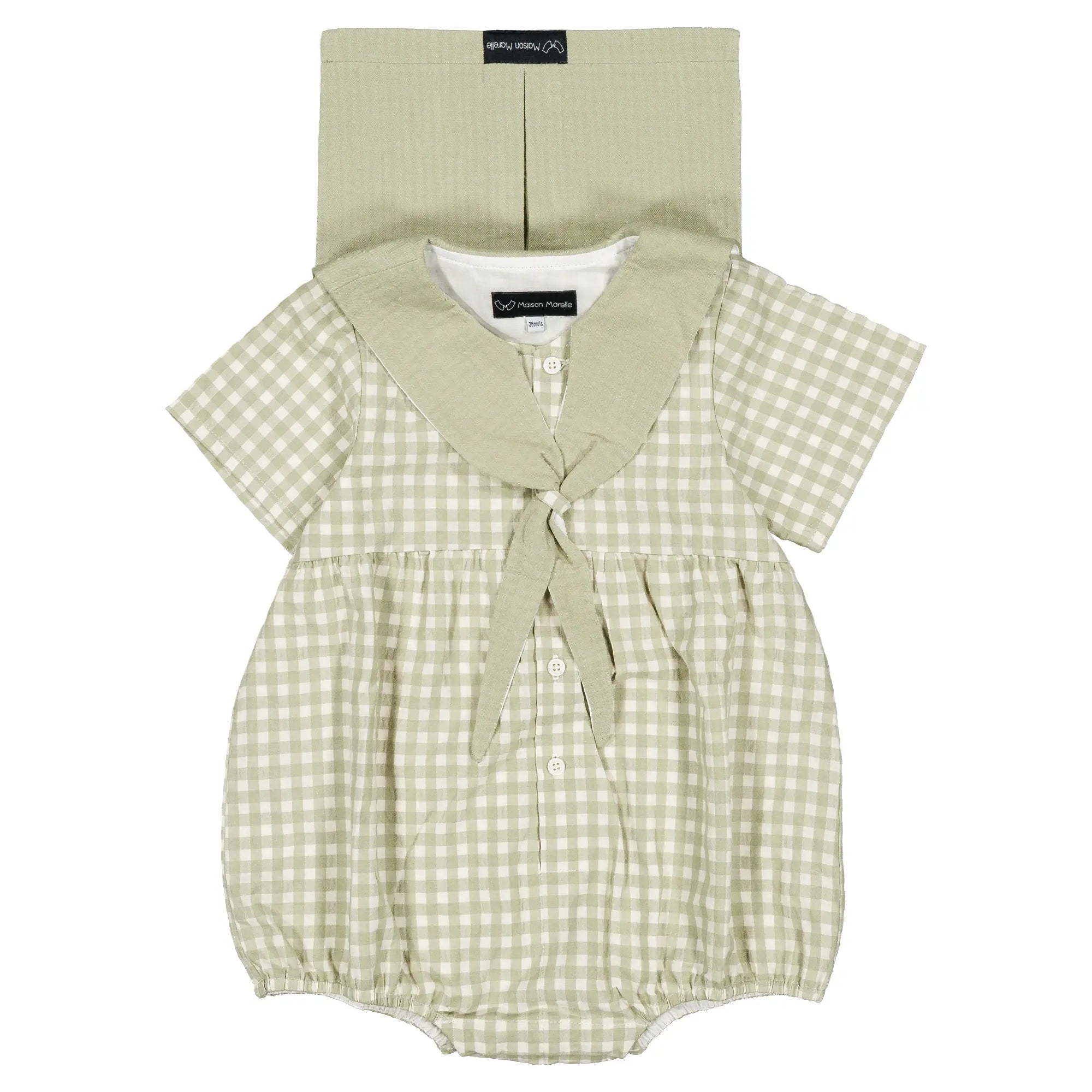 Barboteuse CAMBON - vichy vert