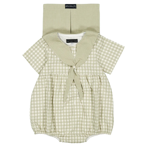 Barboteuse CAMBON - vichy vert
