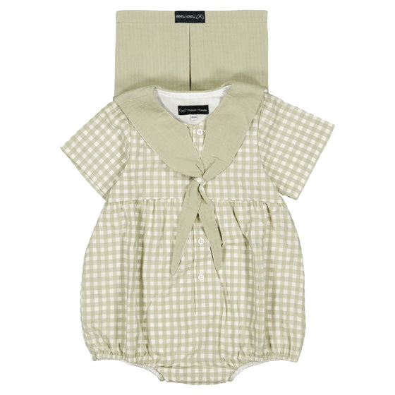 Barboteuse CAMBON - vichy vert