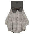 Barboteuse BAC - vichy gris&beige