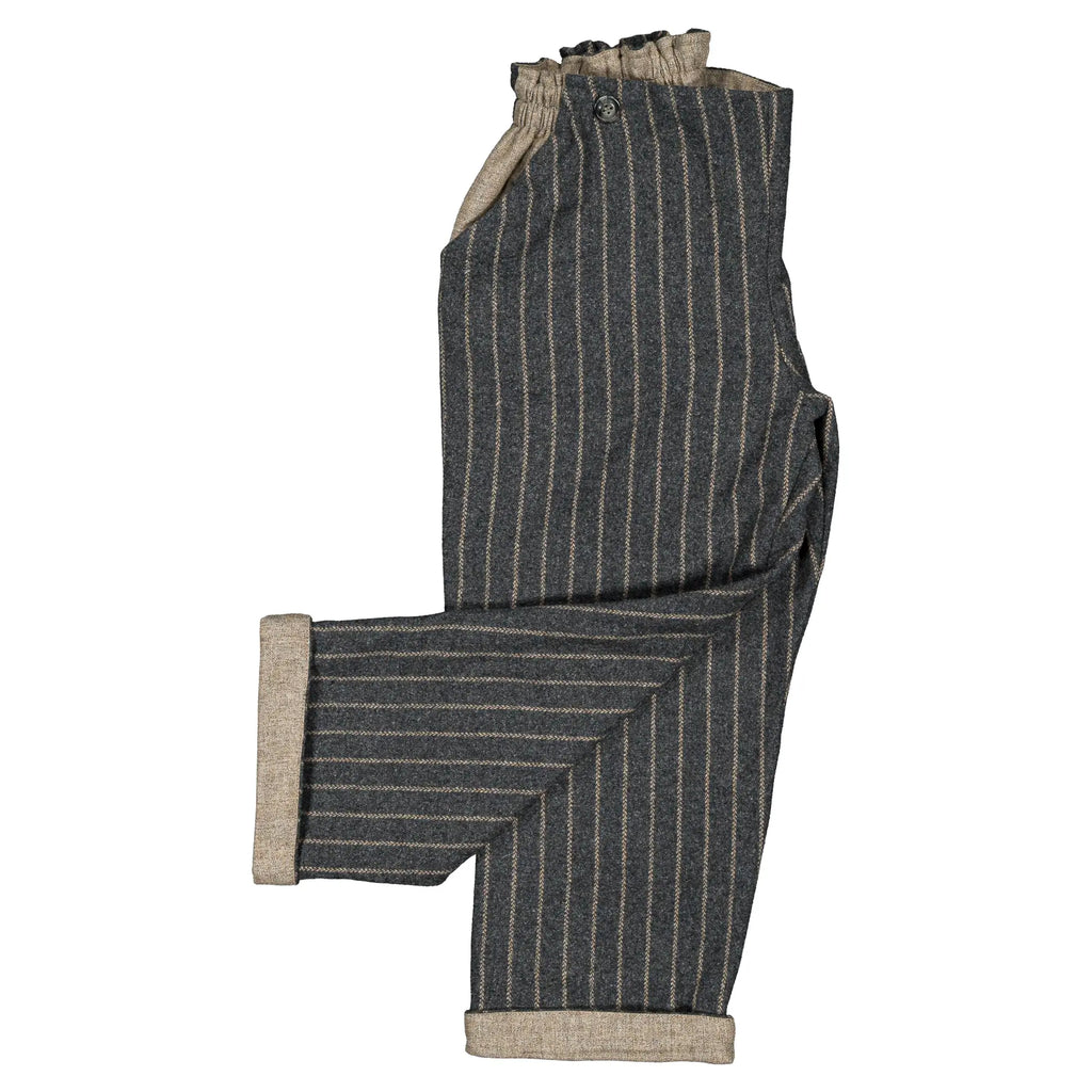 Pantalon LEBON-  laine rayé gris