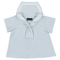 Blouse MAHON- lin bleu glacé