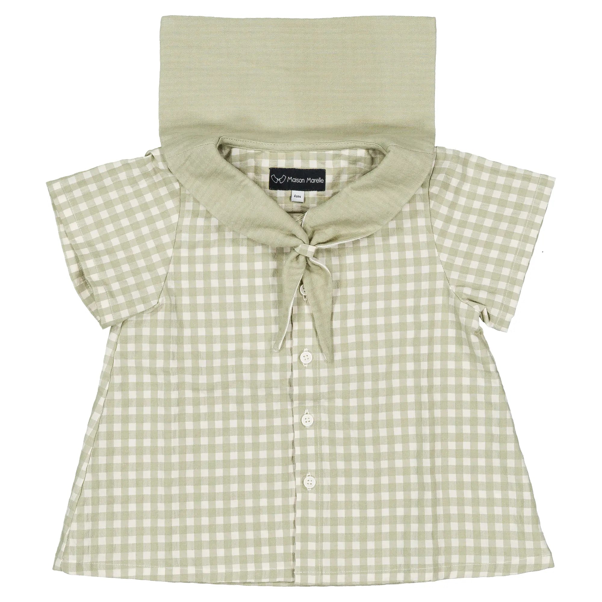 Blouse MONGE- vichy thé vert