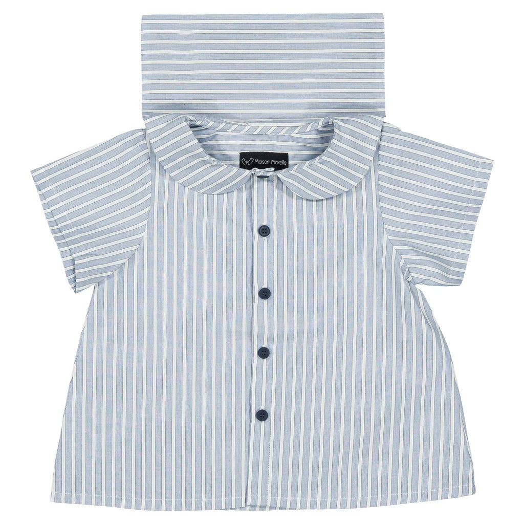 Blouse MONCEAU - rayé bleu