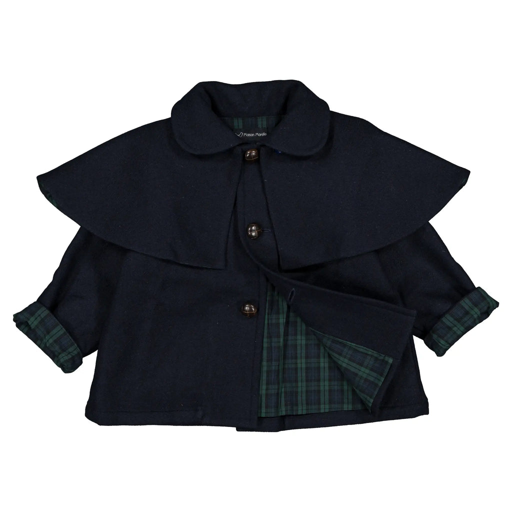 Manteau SHERLOCK- lainage bleu 