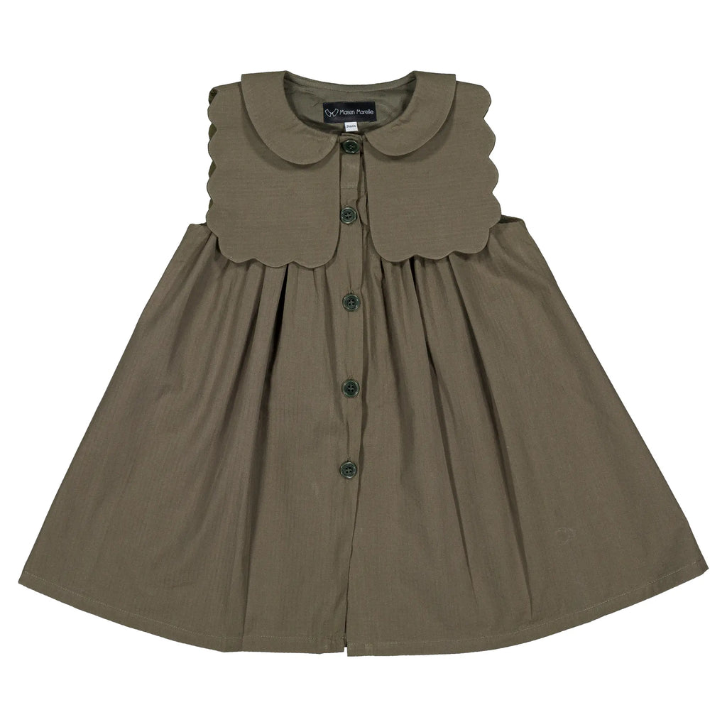 Robe ELYSÉE - seersucker verte
