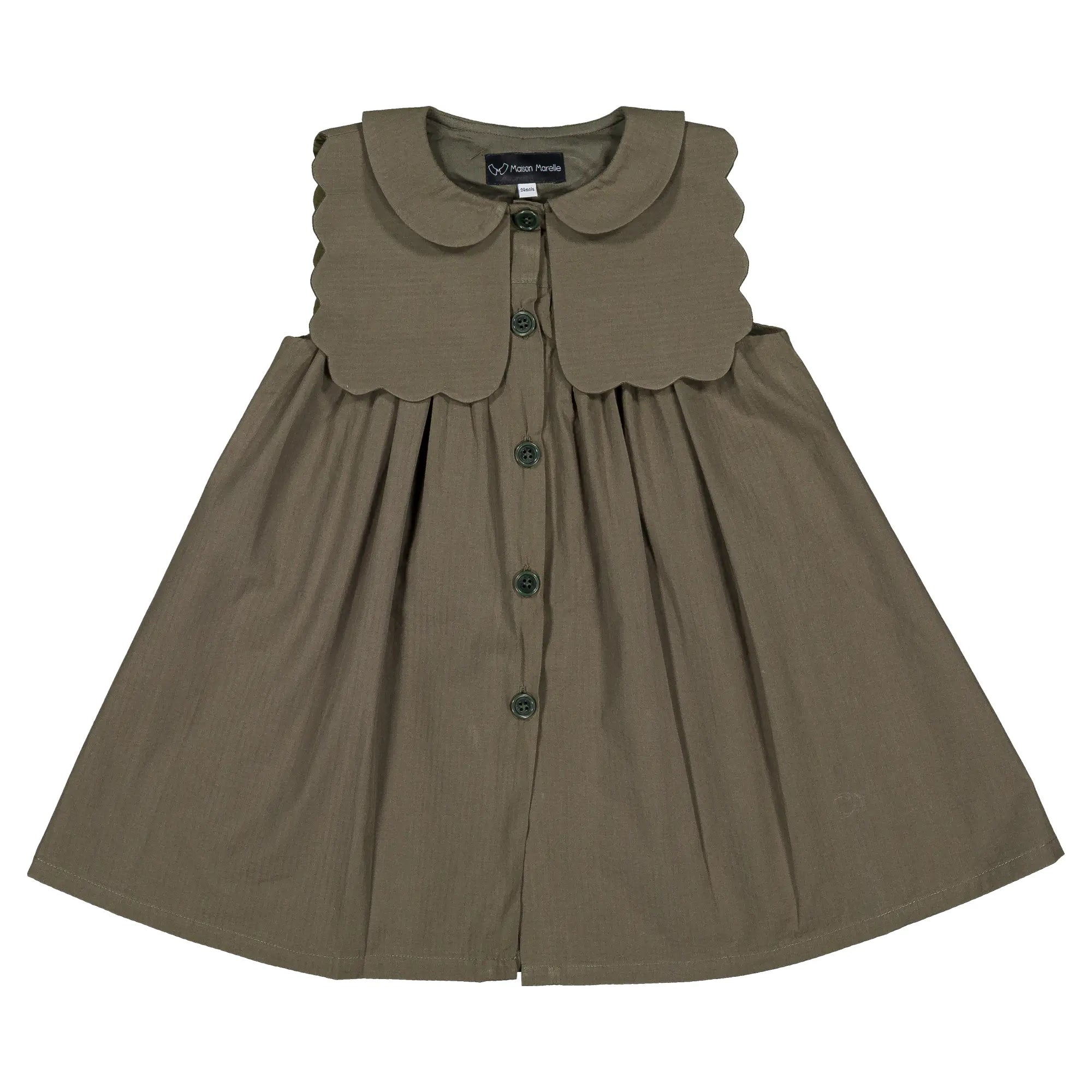 Robe ELYSÉE - seersucker verte