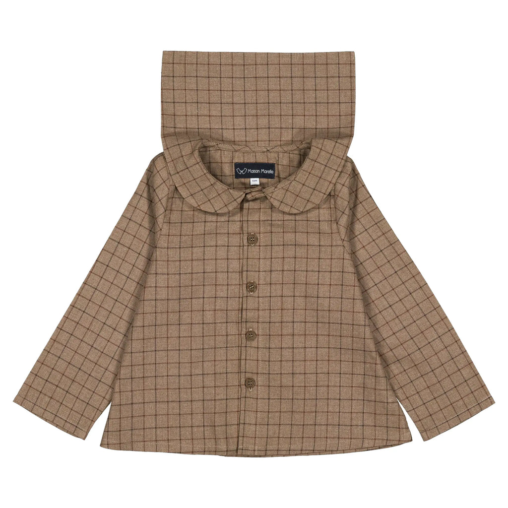 Blouse MONCEAU- carreaux marron