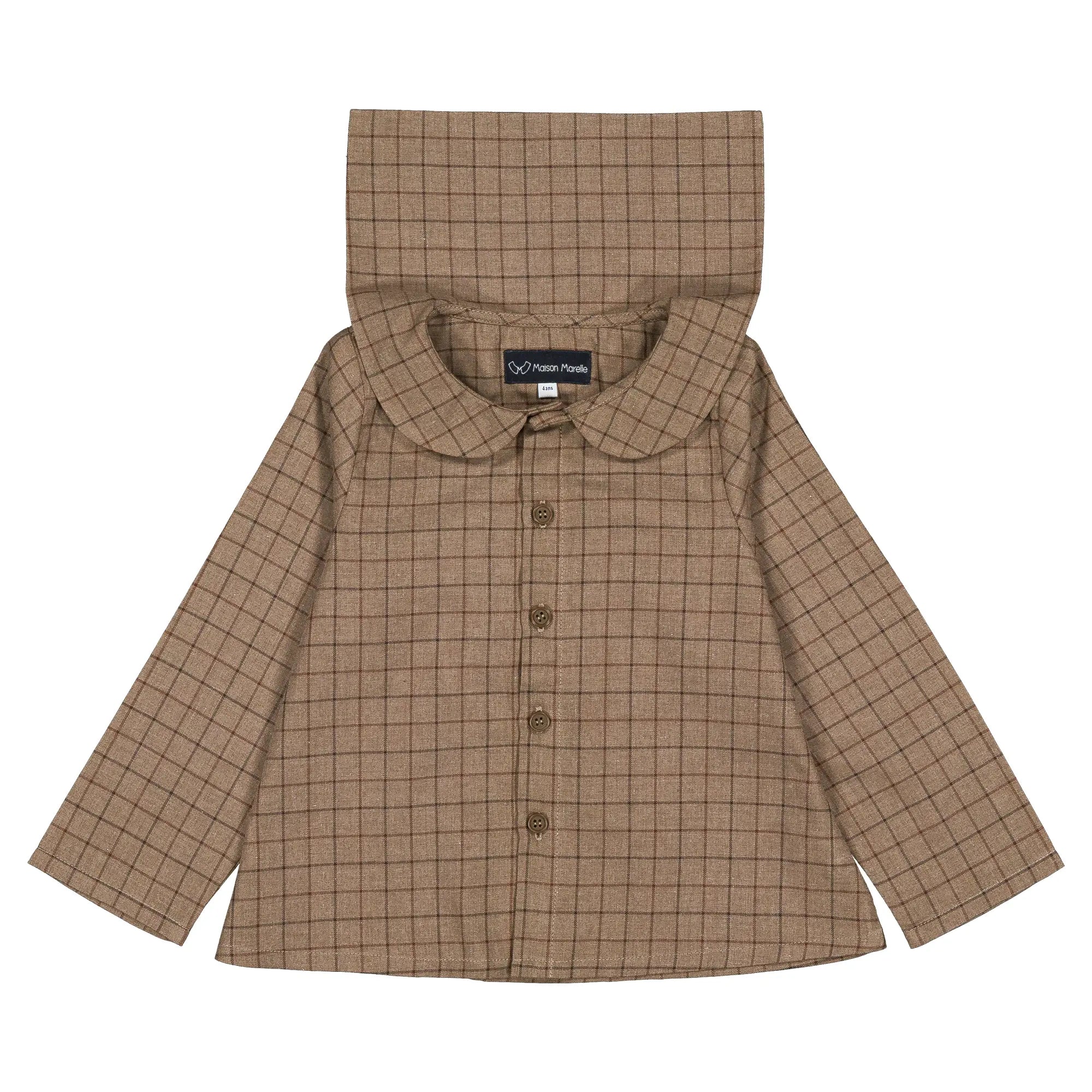 Blouse MONCEAU- carreaux marron