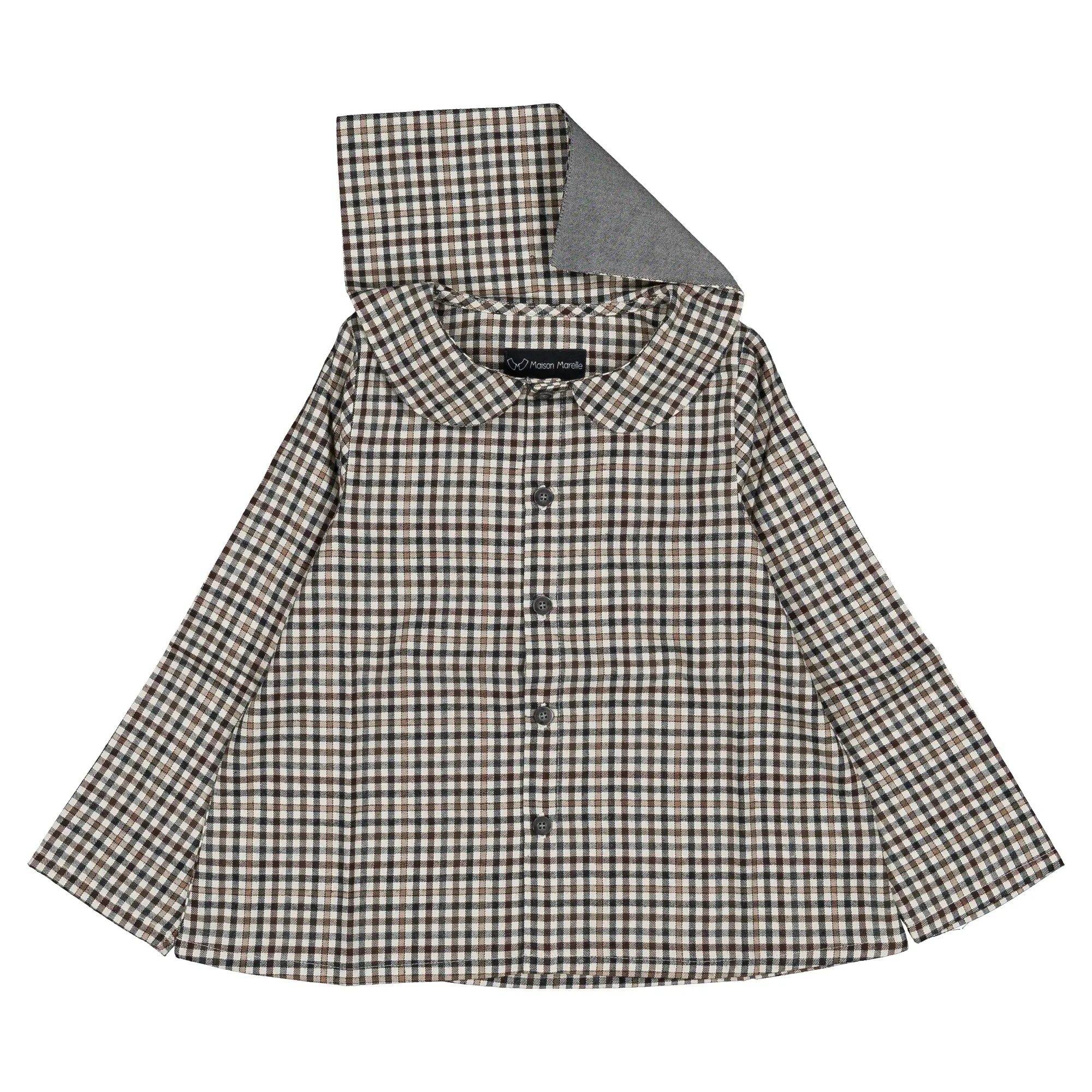 Blouse MONCEAU-  vichy gris&beige