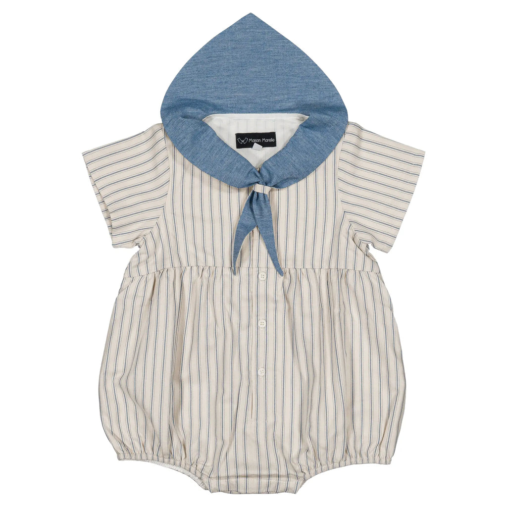 Barboteuse ROI - rayures bleues