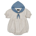 Barboteuse REINE - rayures bleues 