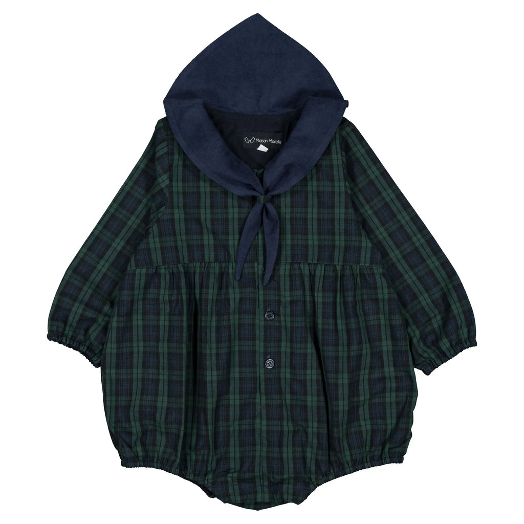 Barboteuse ROI - tartan bleu